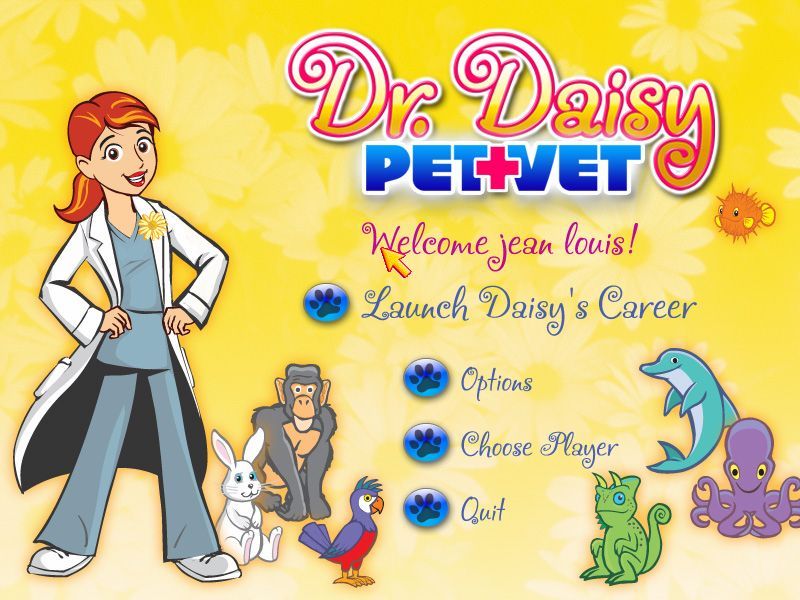 Dr. Daisy: Pet Vet (Windows) screenshot: Menu Screen