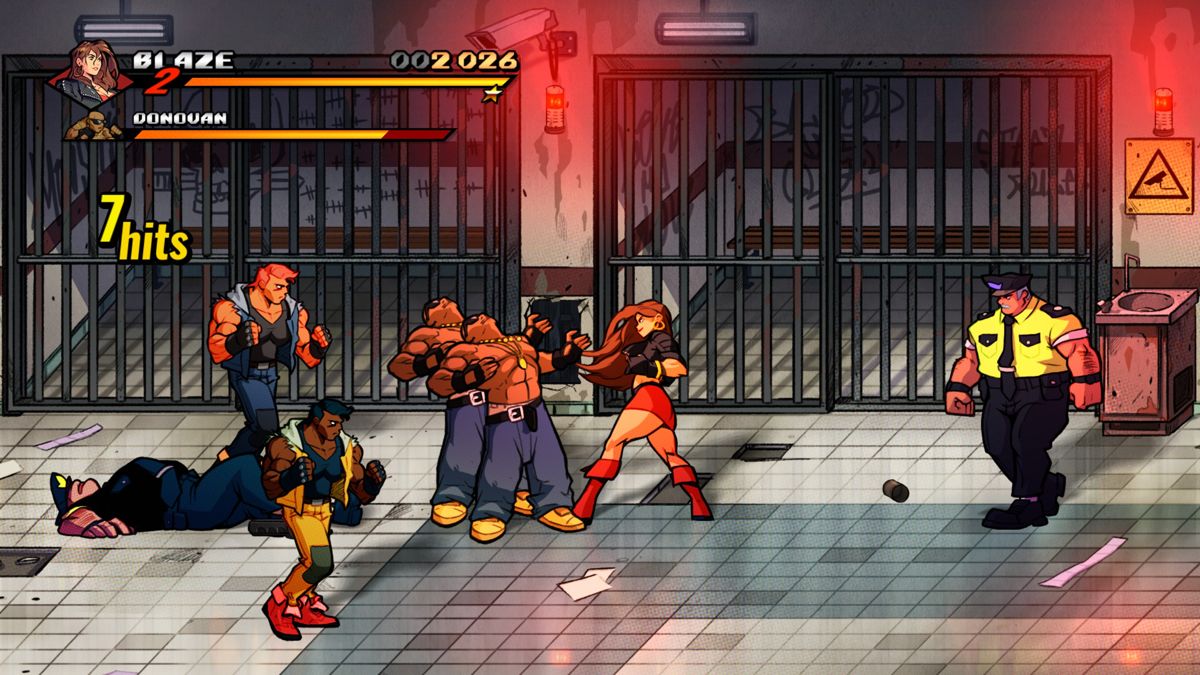Streets of Rage 4 (Windows) screenshot: The precinct in the second stage
