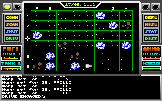 Space Conquest: A Galactic Odyssey (DOS) screenshot: A planetary map once inside a solar system