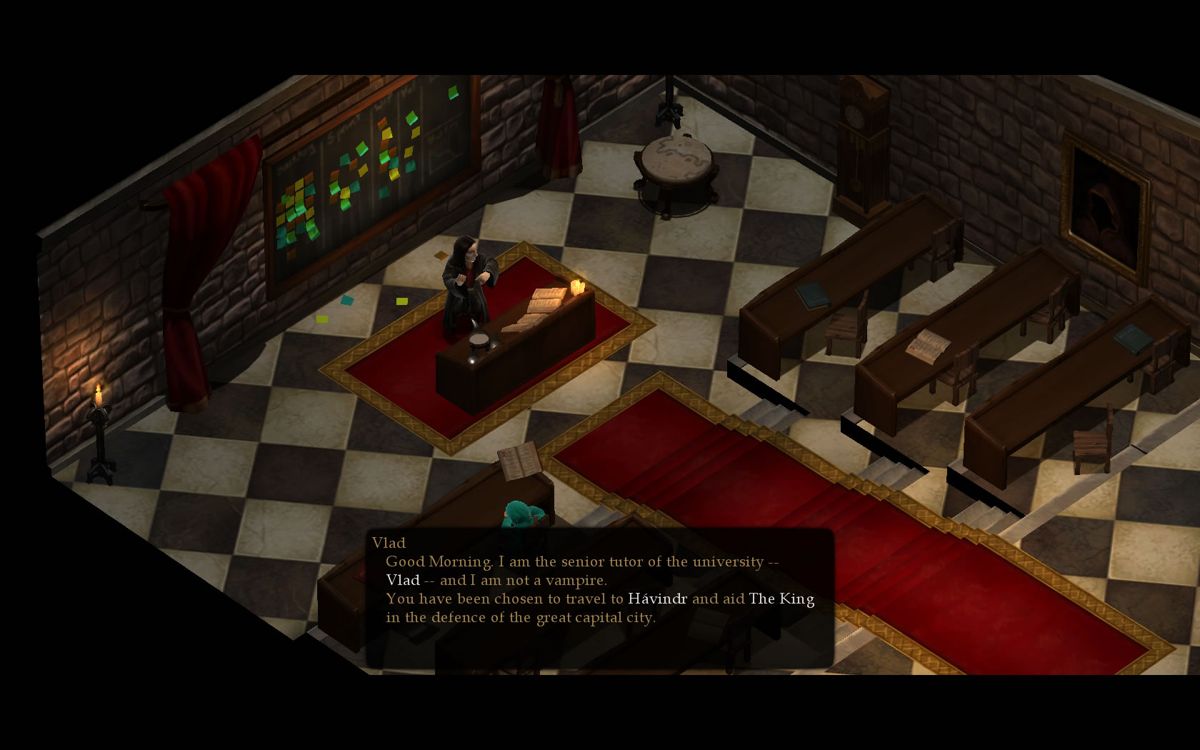 Magicka (Windows) screenshot: The game is introduced by Vlad. He will appear often in the story.