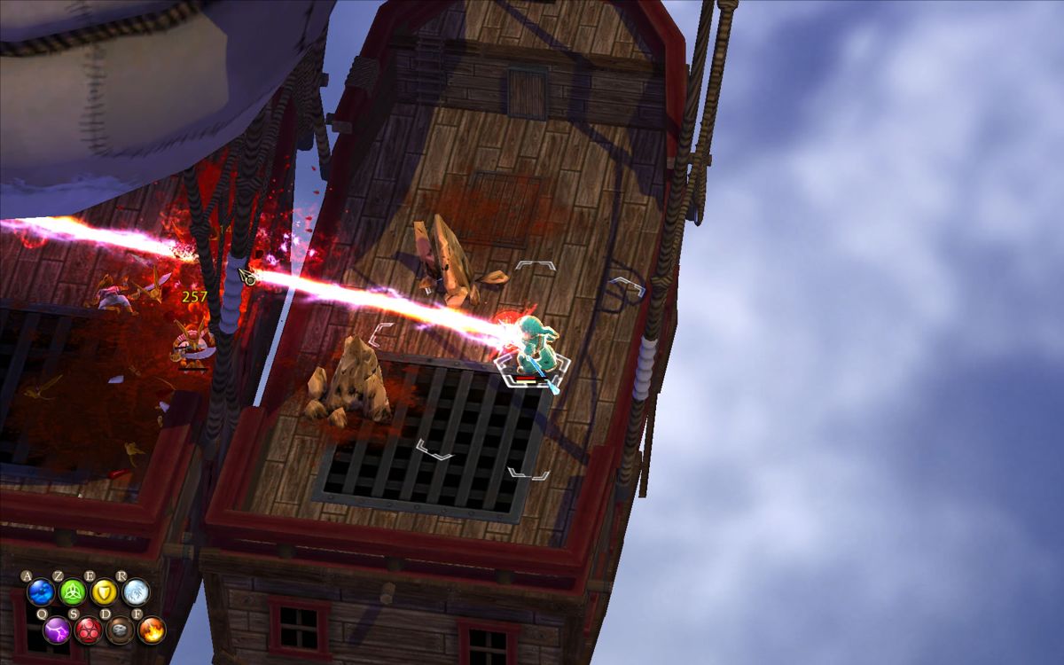 Magicka (Windows) screenshot: Fighting on an airship