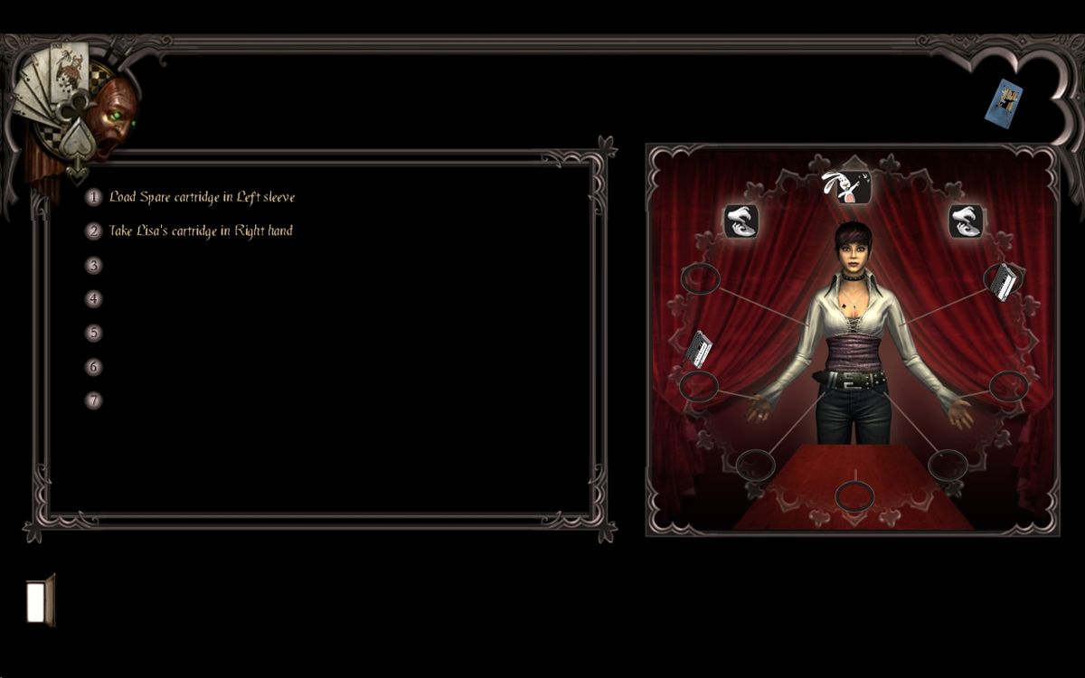 Gray Matter (Windows) screenshot: The magician's menu: preparing for a trick