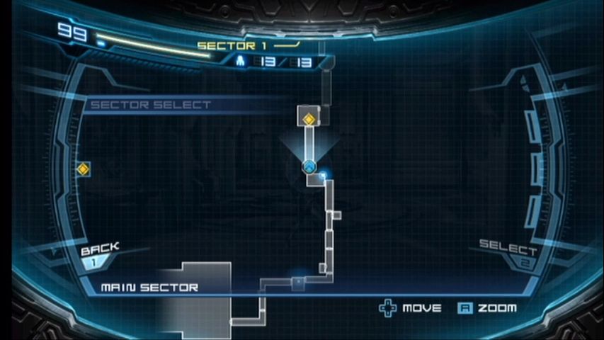 Metroid: Other M (Wii) screenshot: Map screen