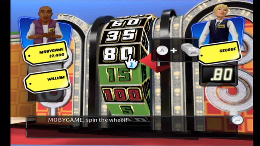The Price is Right: 2010 Edition (Wii) screenshot: Spinning the wheel with the Wiimote