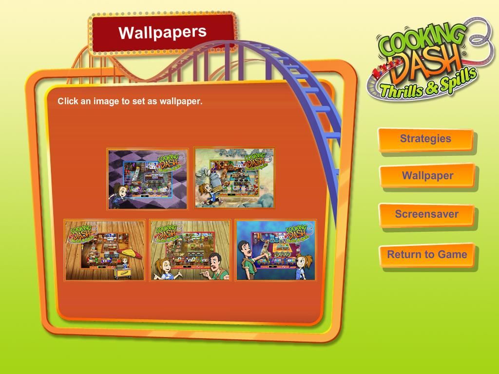 Cooking Dash 3: Thrills & Spills (Collector's Edition) (Windows) screenshot: Bonus content: Five wallpapers.