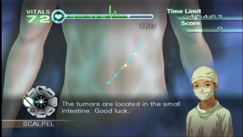 Trauma Center: New Blood (Wii) screenshot: Starting a surgery. Models are slightly more detailed.