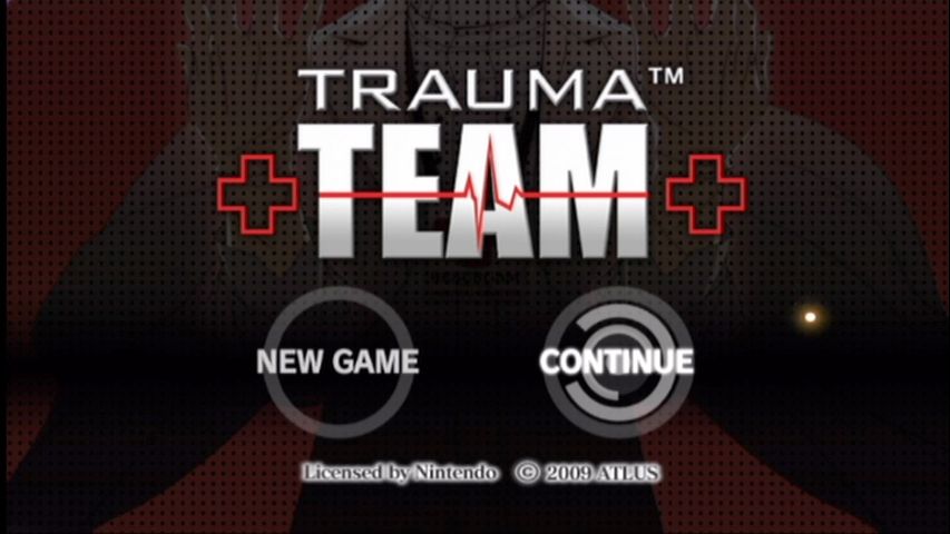 Trauma Team (Wii) screenshot: Main menu.