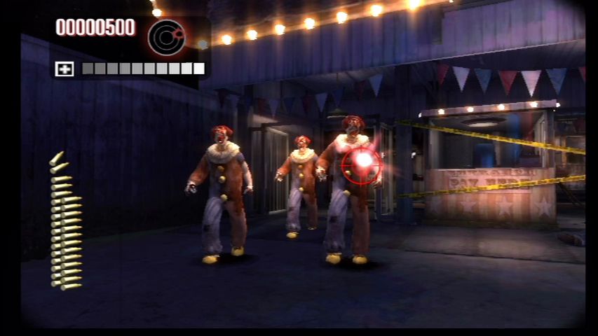 The House of the Dead: Overkill (Wii) screenshot: Zombie clowns!