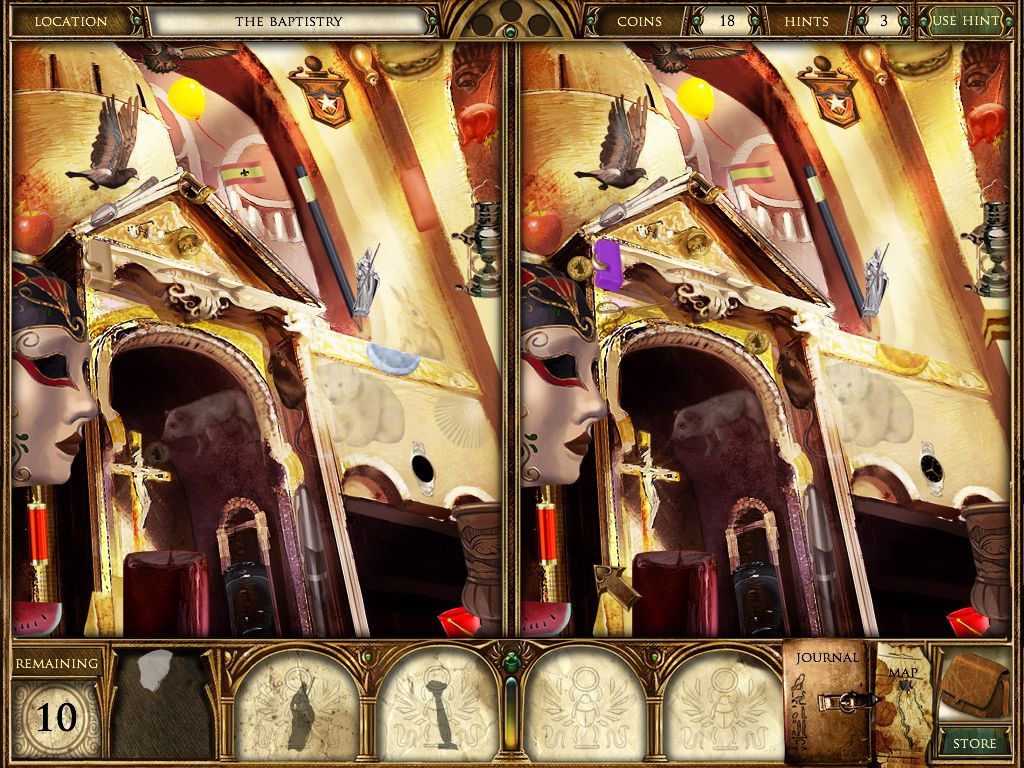 Curse of the Pharaoh: Napoleon's Secret (Macintosh) screenshot: The Baptistry - compare