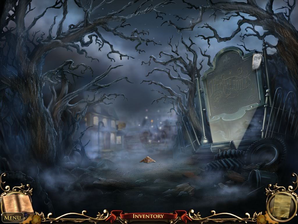 Nightfall Mysteries: Curse of the Opera (Macintosh) screenshot: Desolate Remote town
