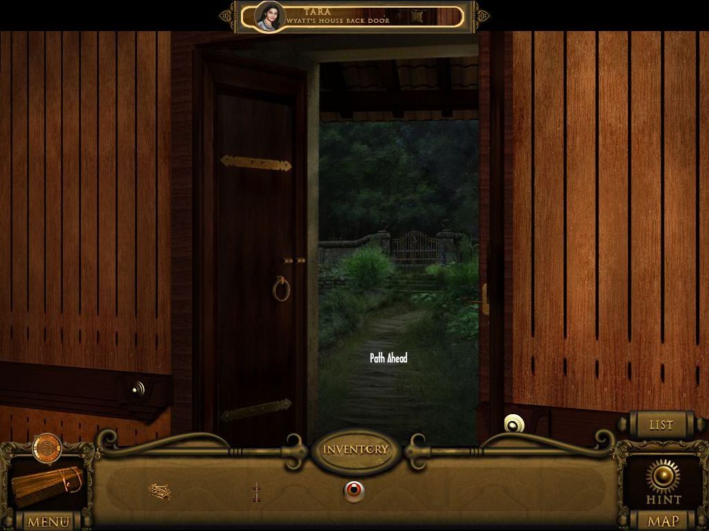 The Dark Hills of Cherai (Macintosh) screenshot: Wyatt's House Back Door