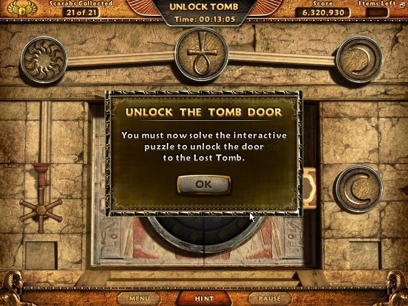 Amazing Adventures: The Lost Tomb (Windows) screenshot: Now there's a puzzle to be solved to open the door of the tomb