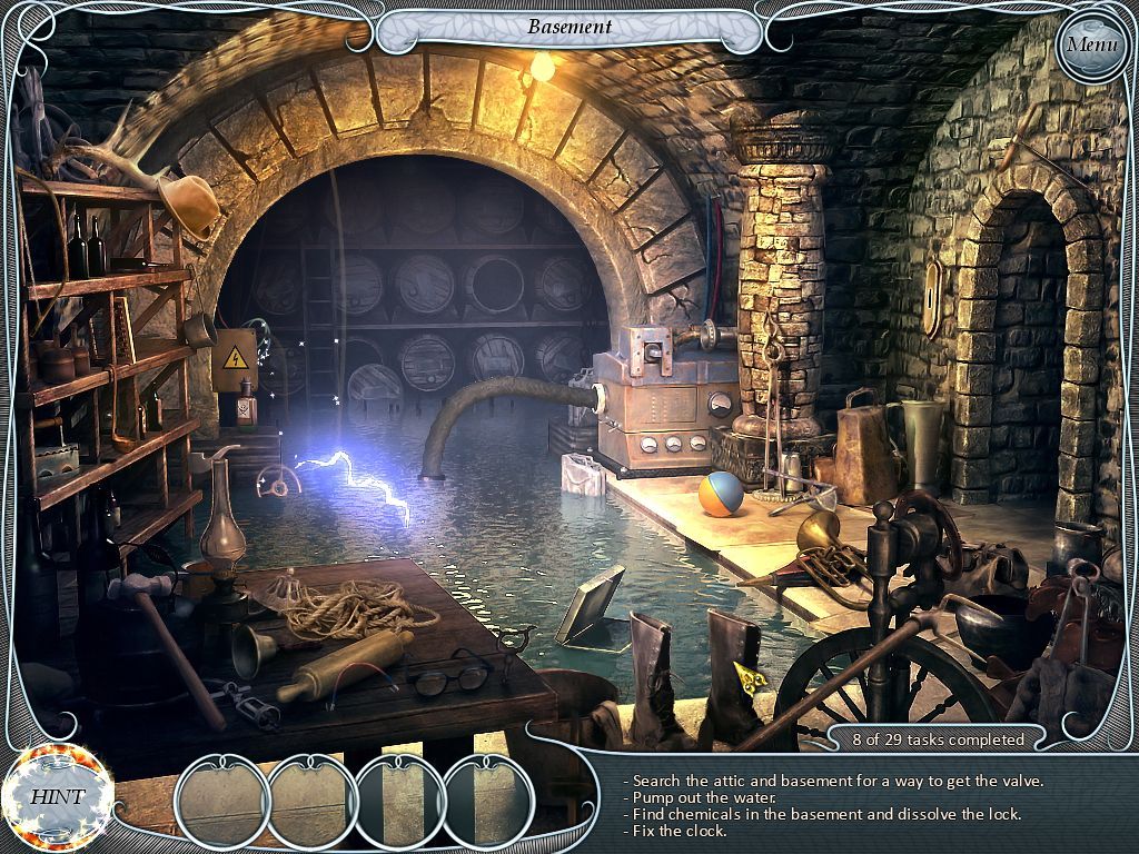 Treasure Seekers: Follow the Ghosts (Macintosh) screenshot: Basement - Flooded