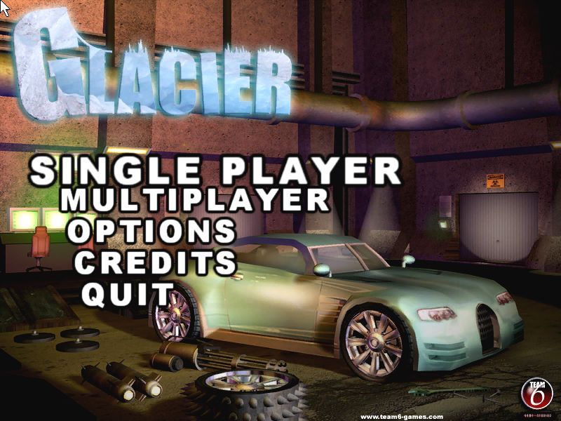 Glacier (Windows) screenshot: Menu screen
