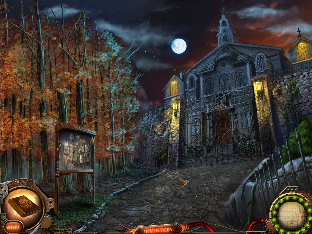 Nightfall Mysteries: Asylum Conspiracy (Macintosh) screenshot: Main Gate