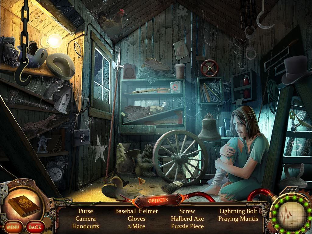 Nightfall Mysteries: Asylum Conspiracy (Macintosh) screenshot: Tool Shed - objects
