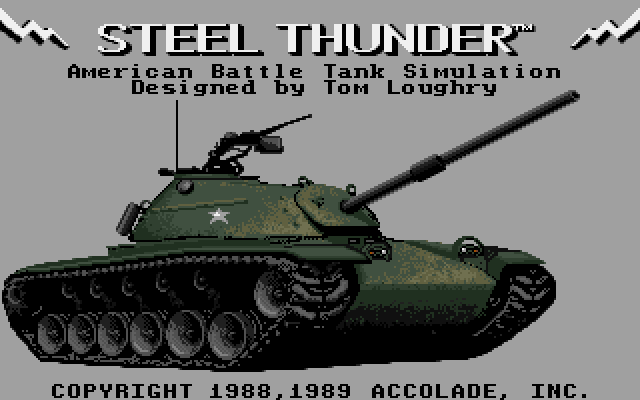 Steel Thunder (DOS) screenshot: Title screen (MCGA)