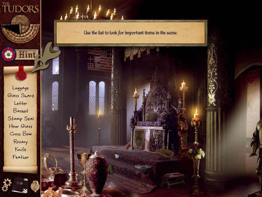 The Tudors (Macintosh) screenshot: Throne room - game start