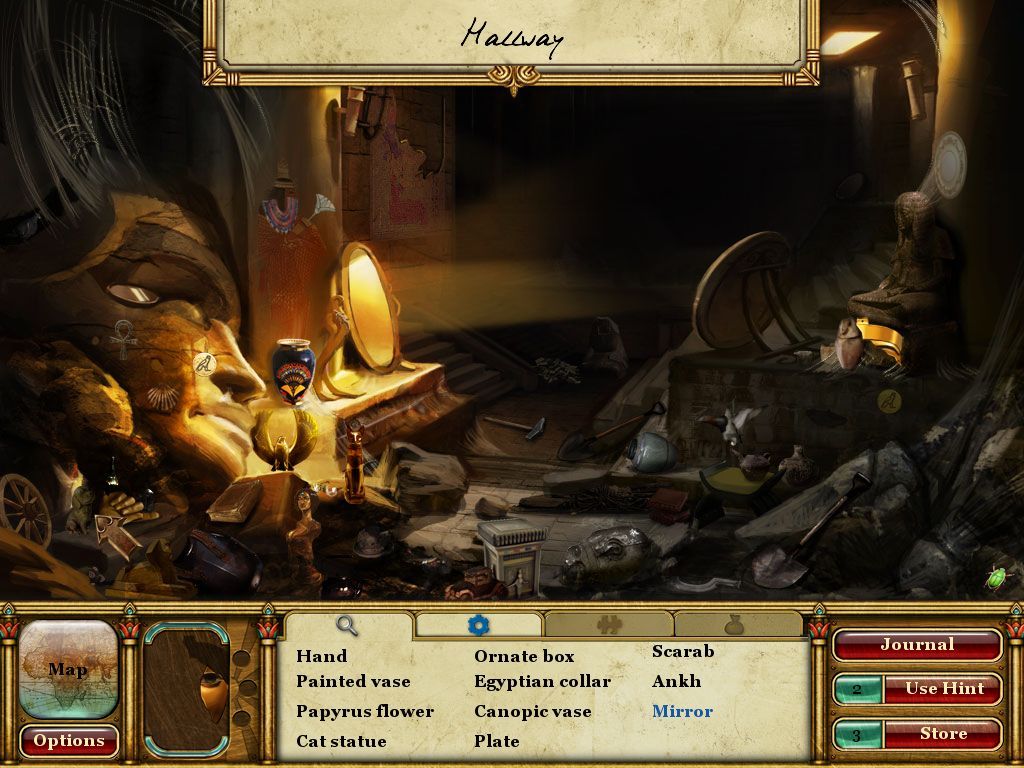 Curse of the Pharaoh: Tears of Sekhmet (Macintosh) screenshot: Hallway