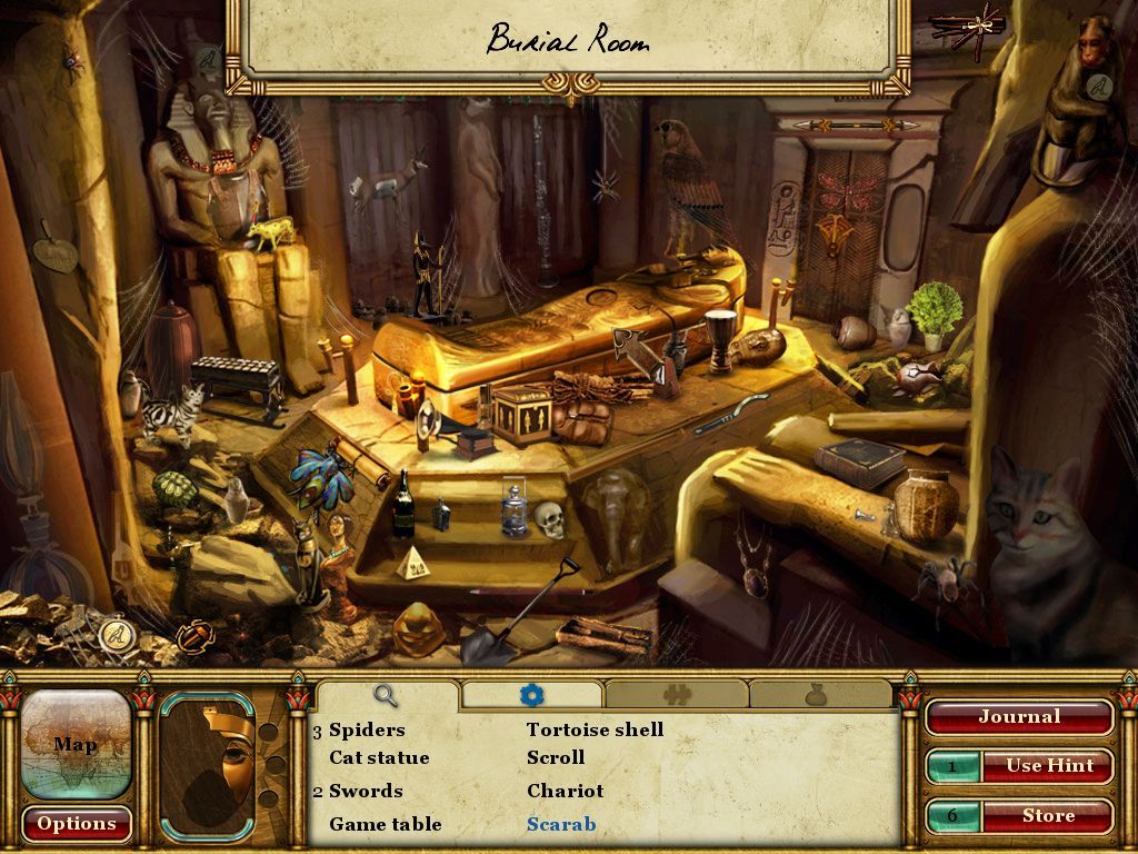 Curse of the Pharaoh: Tears of Sekhmet (Macintosh) screenshot: Burial Room