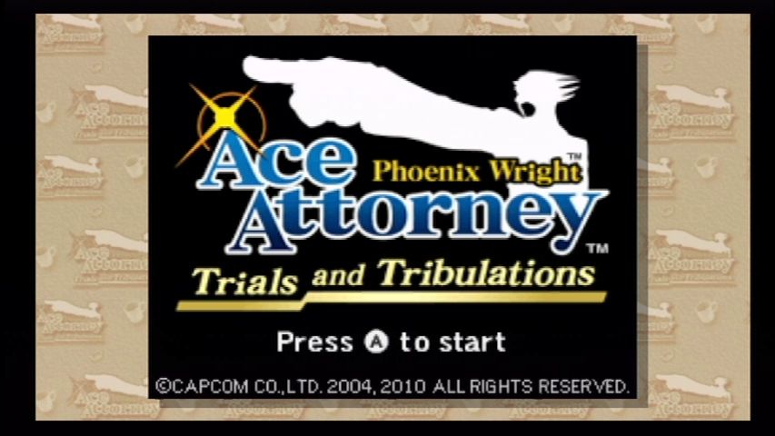 Phoenix Wright: Ace Attorney - Trials and Tribulations (Wii) screenshot: Title screen