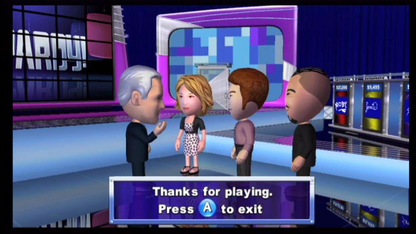 Jeopardy! (Wii) screenshot: End of show chat.