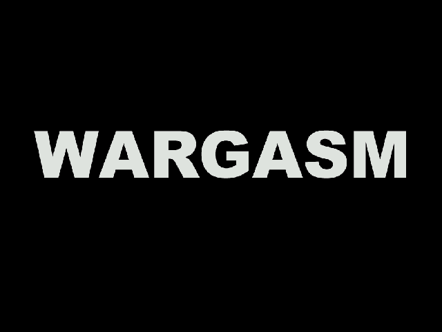 Wargasm (Windows) screenshot: The game's title screen is suitably stark