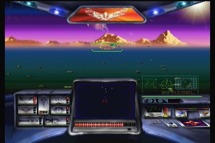Stellar 7: Draxon's Revenge (3DO) screenshot: Each planet/level has a different color scheme.