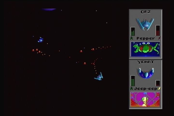 Star Control II (3DO) screenshot: Jousting with the enemy.