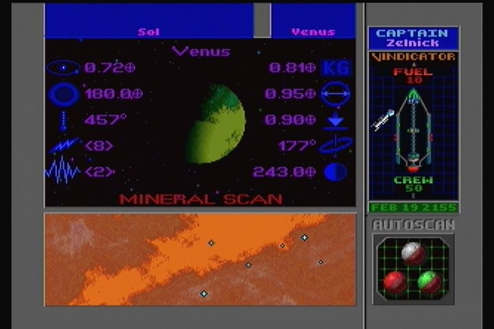 Star Control II (3DO) screenshot: Scanning a planet for resources.