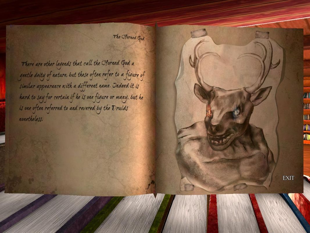 The Silver Lining: Episode Three - My Only Love Sprung from My Only Hate (Windows) screenshot: Reading a book about The Horned God
