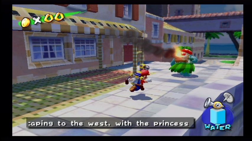 Super Mario Sunshine (GameCube) screenshot: C'mere and let me douse you!