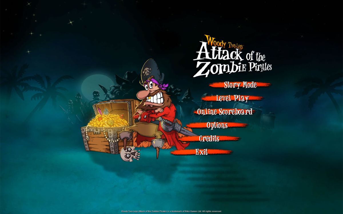 Woody Two-Legs: Attack of the Zombie Pirates (Windows) screenshot: Main menu
