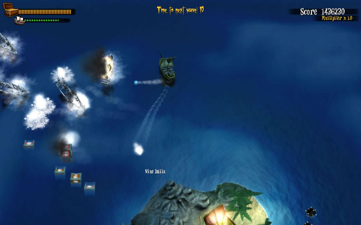 Woody Two-Legs: Attack of the Zombie Pirates (Windows) screenshot: The third level takes place at night with ghost ships.