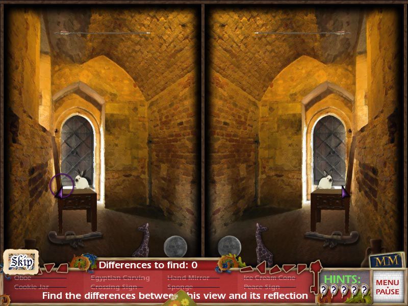 Hidden in Time: Mirror Mirror (Macintosh) screenshot: Castle Corridor - compare