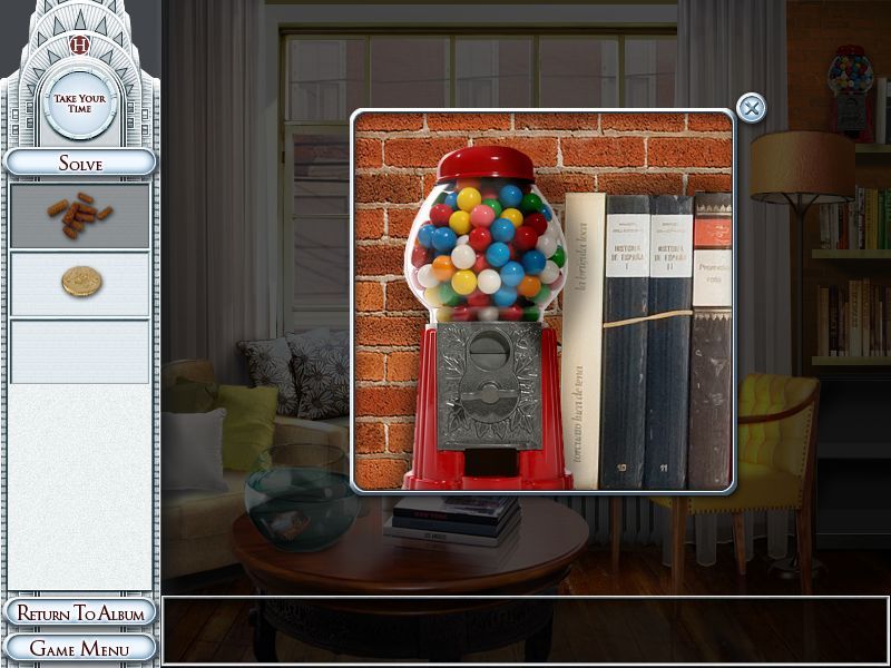 Dream Day Wedding: Married in Manhattan (Macintosh) screenshot: Emily's Living Room - object sequence gum machine