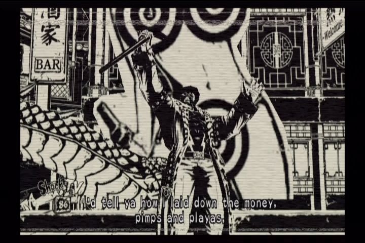 MadWorld (Wii) screenshot: The Black Baron introduces each level's "Bloodbath Challenge" minigame.