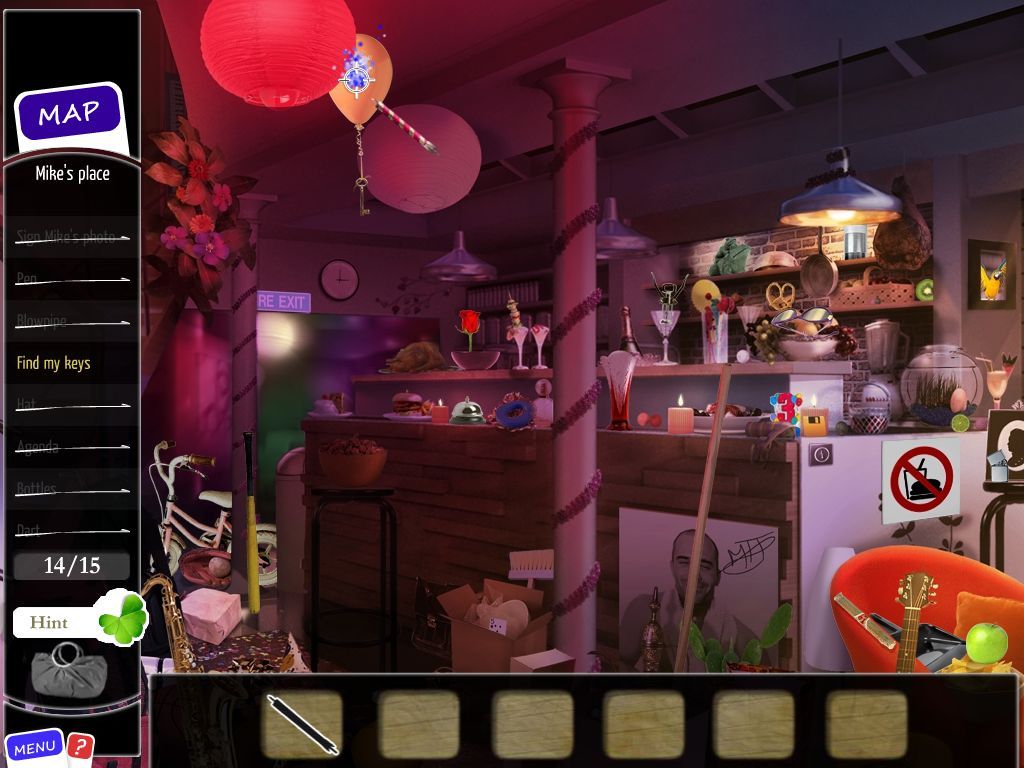 Danger Next Door: Miss Teri Tale's Adventure (Macintosh) screenshot: Mike's Place - combined objects