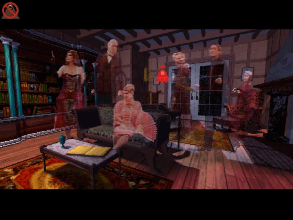 The 7th Guest (iPad) screenshot: Library - cutscene of guests