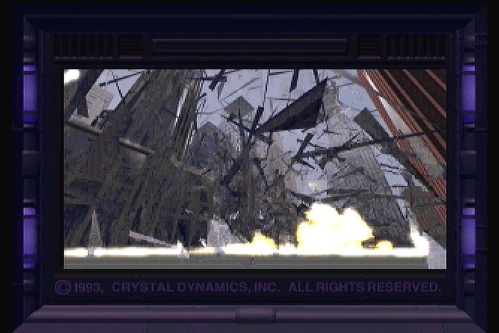 Crash 'n Burn (3DO) screenshot: Civilization is crumbling.