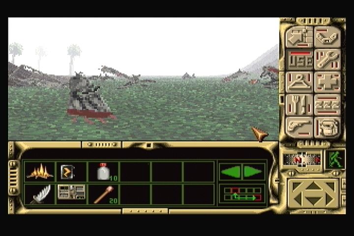 Robinson's Requiem (3DO) screenshot: Found part of the ship wreckage. Time to salvage.