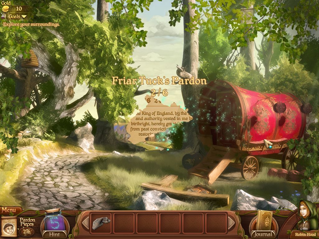 Robin's Quest: A Legend Born (Macintosh) screenshot: Pieces of Friar Tuck's pardon