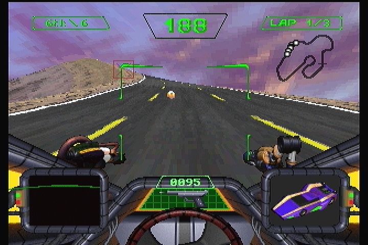 Crash 'n Burn (3DO) screenshot: Using the cockpit view.