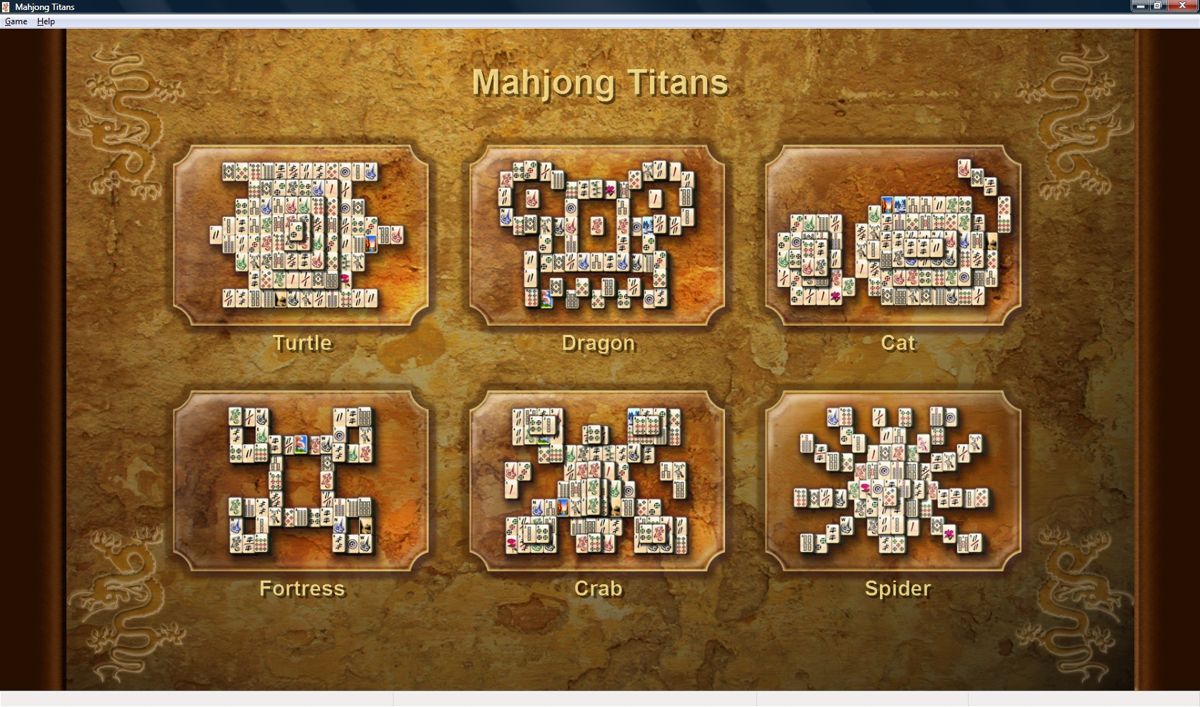 Microsoft Windows Vista (included games) (Windows) screenshot: Mahjong Titans choose layout screen