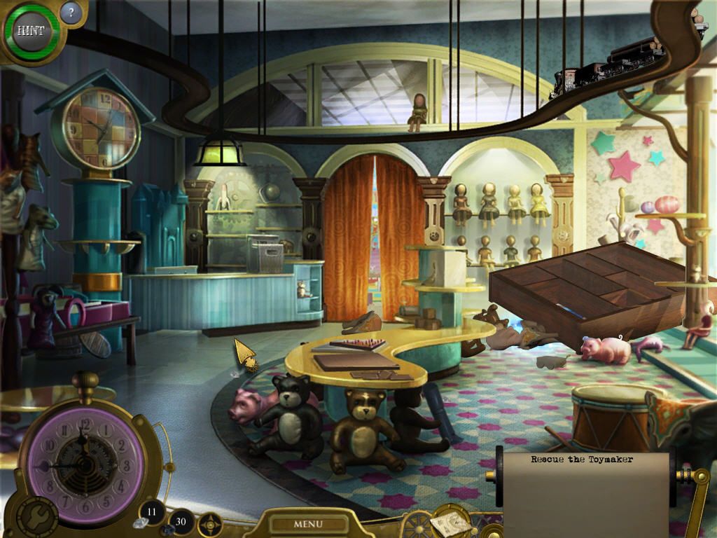 Lost in Time: The Clockwork Tower (Windows) screenshot: Toy shop