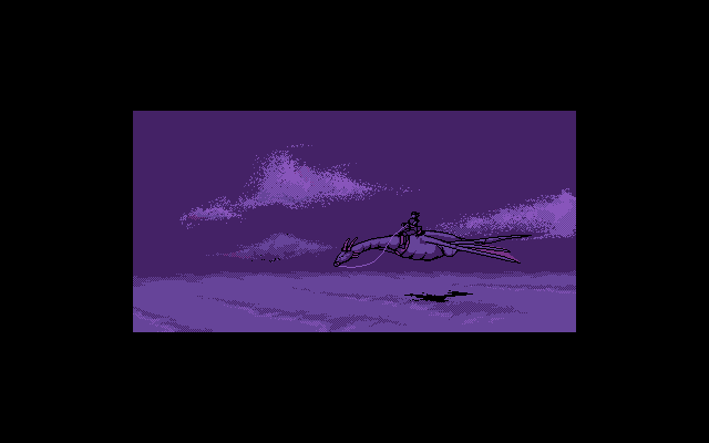 Vain Dream II (PC-98) screenshot: Mysterious dragon-rider