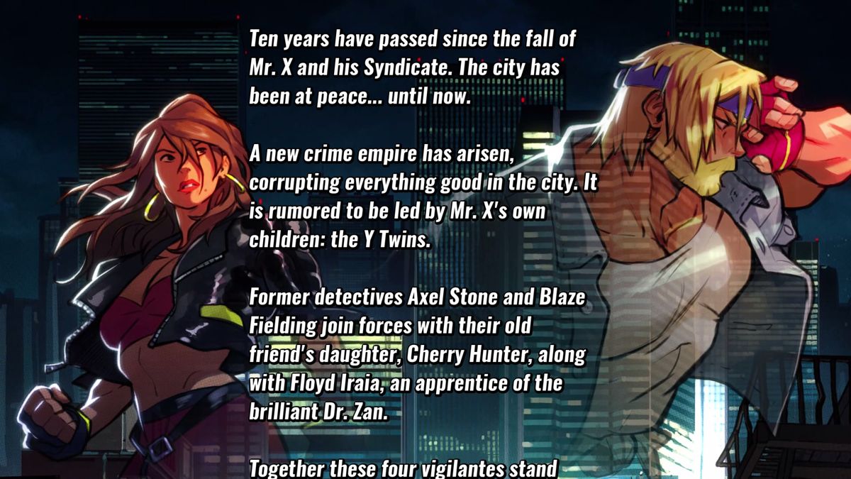 Streets of Rage 4 (Windows) screenshot: The story introduction