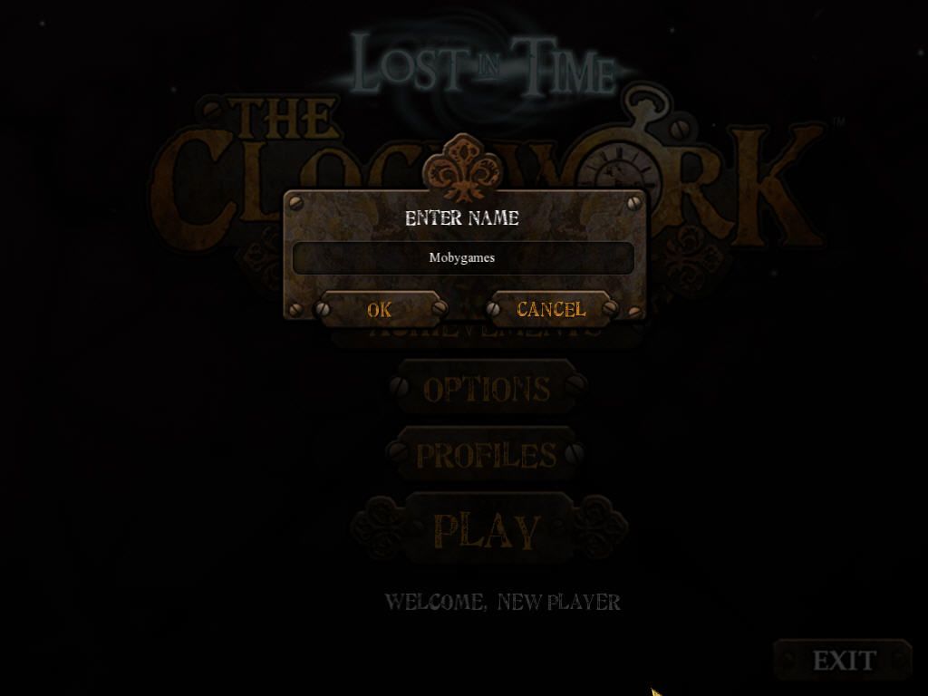 Lost in Time: The Clockwork Tower (Windows) screenshot: Player name