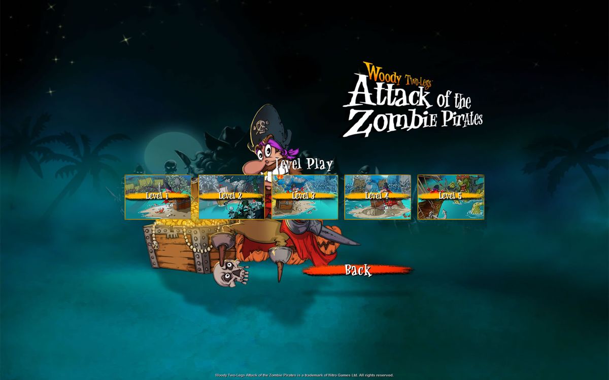 Woody Two-Legs: Attack of the Zombie Pirates (Windows) screenshot: Choose any level in the Level Play mode