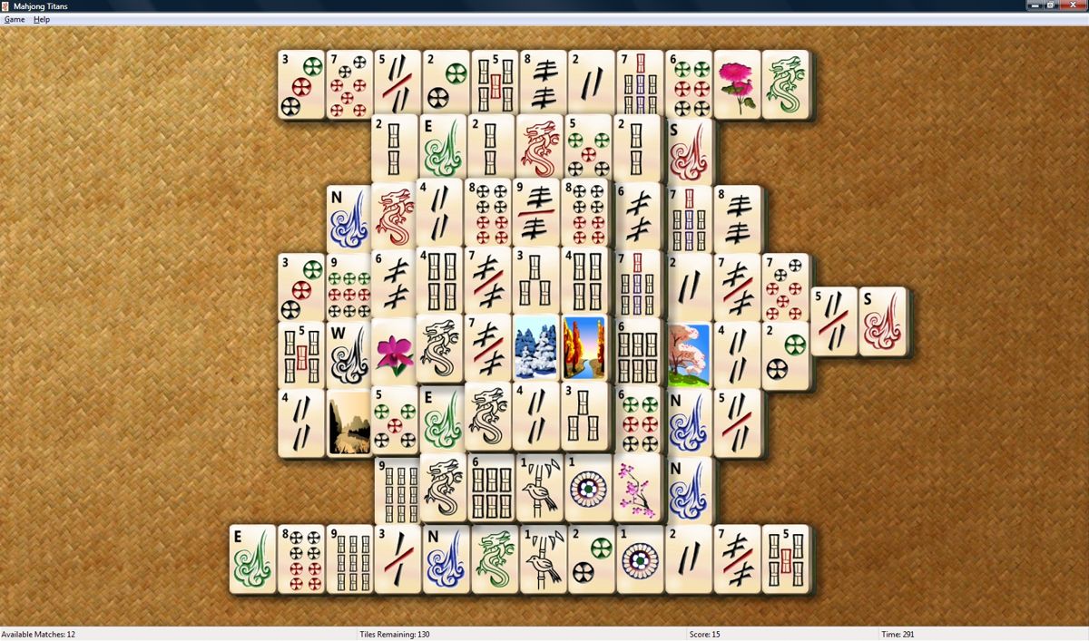 Microsoft Windows Vista (included games) (Windows) screenshot: Mahjong Titans